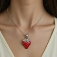 thumbnail image 3 of LIANXUE Strawberry Shape Pendant Necklace Fruit Necklace Stainless Steel Texture Fashion Neck Jewelry Suitable for Fashion Lover, 3 of 12