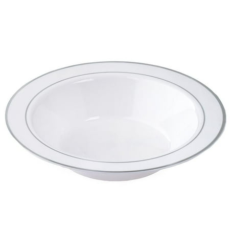 Balsacircle 10 Pcs 12 Oz Disposable Plastic Round Bowls With Trim