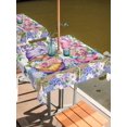 thumbnail image 2 of Outdoor Tablecloths with Umbrella Hole & Zipper, Blue Purple Gnomes 54x54 Inch Square Tablecloths, Spring Country Hydrangea Flower Leaf Waterproof Table Cloth, Patio/Pool/Picnic Table Covers, 2 of 8