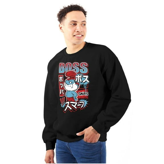 The Smurfs Cool Kanji Boss Papa Men Big & Tall Sweatshirt Brisco Brands 2X