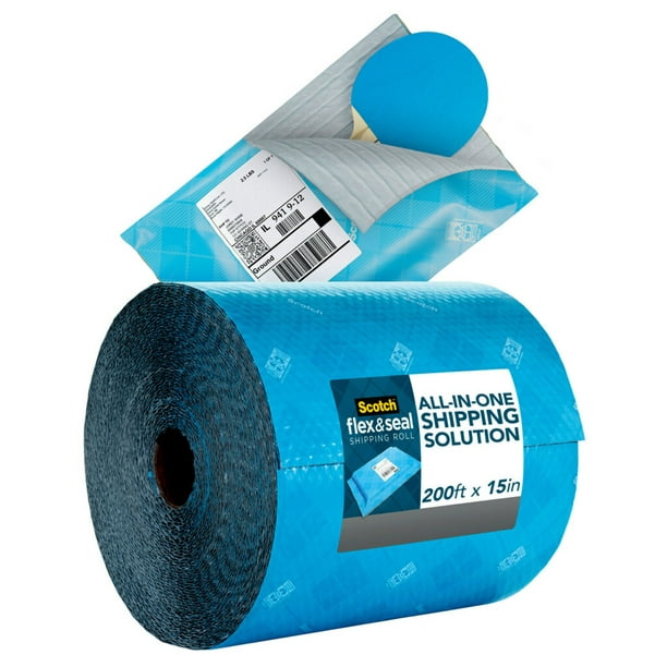 Scotch Flex & Seal Shipping Roll, 15 in x 200 ft, Simple Packaging Alternative to Cardboard