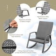 thumbnail image 5 of Spaco 3 Pieces Patio Rattan Rocking Furniture Set, Deluxe Outdoor Patio with Table Deck-Gray, 5 of 8