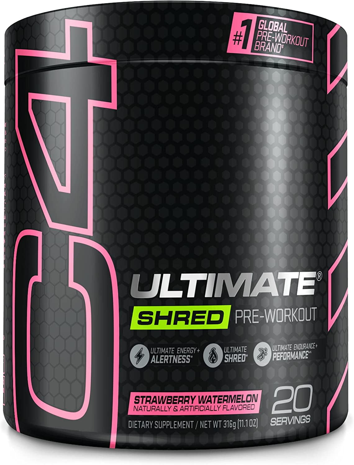 Cellucor C4 Ultimate Shred Pre-Workout Powder, Strawberry Watermelon, 20 Servings