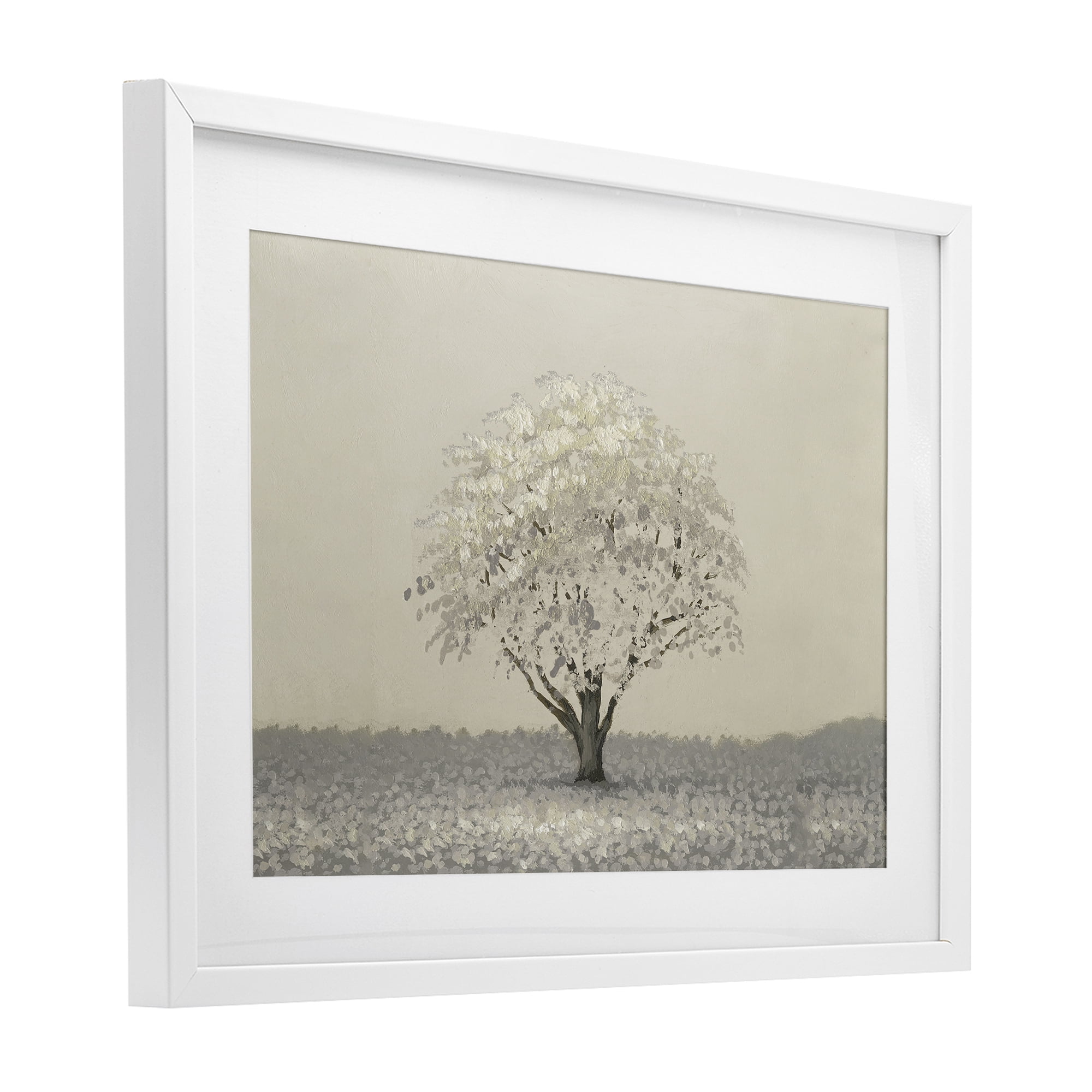 Stupell Industries Neutral Radiance Tree White Framed Print Under Glass, design by Michael Marcon