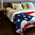 thumbnail image 4 of Patriotic US Flag Blanket, American National Flag Throws, Sherpa Fleece Reversible Blanket for Couch Bed Decor, 4th of July Citizenship Veteran Gift, 4 of 5
