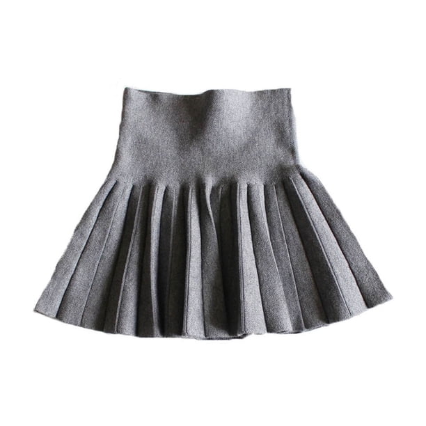Odeerbi Niñas Invierno Cintura Alta Falda Plisada Color Sólido Falda Uniforme Escolar