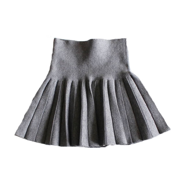 Odeerbi Niñas Invierno Cintura Alta Falda Plisada Color Sólido Falda Uniforme Escolar