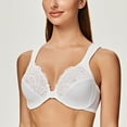 thumbnail image 3 of MELENECA Underwire Front Closure Bras for Women White 40C, 3 of 6