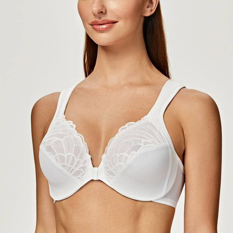 MELENECA Underwire Front Closure Bras for Women Pale Nude 48B 