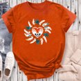 thumbnail image 4 of Dadaria Hauts Femme Chemise Orange Manches Courtes T-Shirt Col Rond Été Chandail Blouses S, 4 of 5