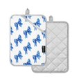 thumbnail image 2 of 2 Pack Pot Holders for Kitchen Heat Resistant Hot Pads Sets for Cooking Baking Blue Bows Pattern, 2 of 7