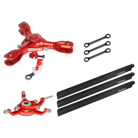Microheli CNC Triple Carbon Fiber Blades Conversion set (RED) - BLADE 230S / V2 / Smart