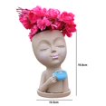thumbnail image 7 of Hadanceo Flower Pot,Flower Vase Lovely Large Capacity Reusable Resin Coffee Girl Plant Holder Household Supplies, 7 of 7