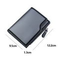 thumbnail image 3 of Fashion Men ID Short Wallet Solid Color Bag Zipper Purse Multiple Card Slots Clutch Bag, 3 of 6