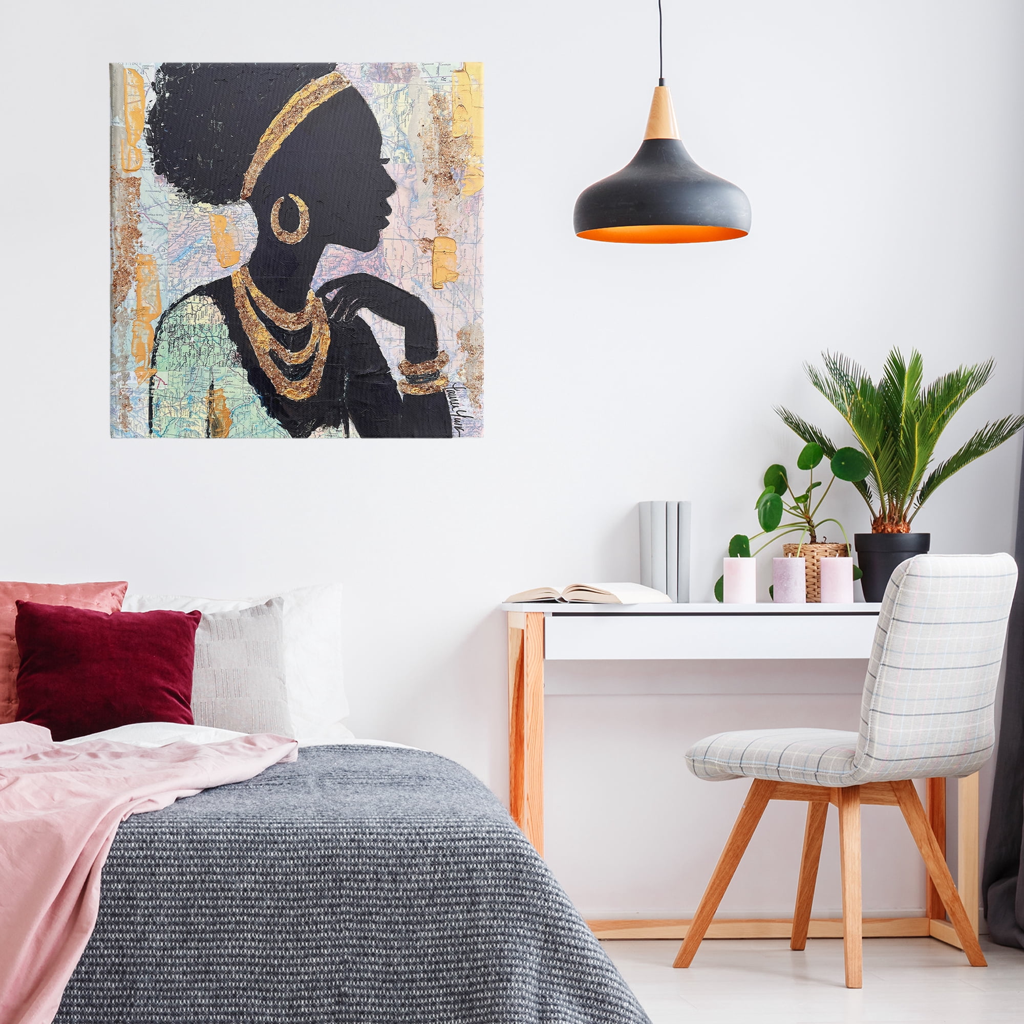 Stupell Industries Jewelry Clad Girl Silhouette Canvas Wall Art, design by Lauren Luna