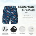 thumbnail image 3 of Yiaed Colorful Fish 3 Print Mens Swim Trunks Bathing Suit Compression Liner Beach Swim Shorts Swimwear Quick Dry Zipper Pocket No-Chafing Board Short-X-Large, 3 of 6