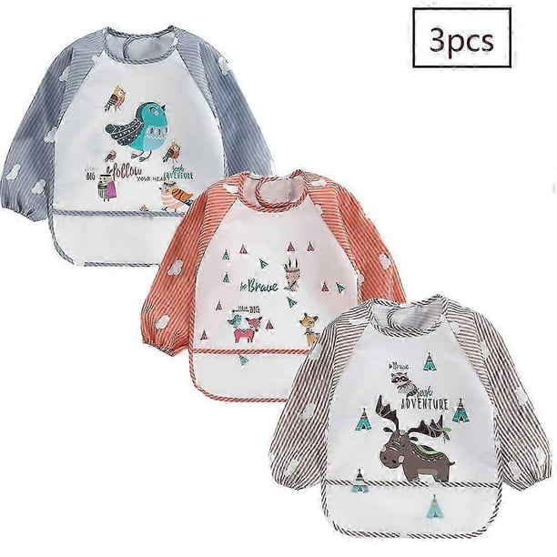 Baberos impermeables lavables de 3 piezas para bebé, modelo Latz Wet Shear, de 6 a 36 meses.