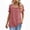 Pink, variant on Ladies Shirts Summer Top for Women’s Square Neck Tennis Blouse with Short Sleeves Fringe in Chiffon for Elegant Everyday Wear Black L