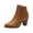 Brown, variant on Womens Shoes Ankle Boots Popularity Solid Color British Style Thick Heel Low Barrel Zipper Boots Saving