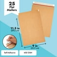 thumbnail image 4 of Juvale Cardboard Comic Book Mailers - Peel & Seal Closure - Stay-Flat & Stiff Mailers - Envelopes for Art Prints, Photos & Documents - 9 x 11.5 in, Kraft Brown, 25-Pack, 450 GSM, 4 of 10