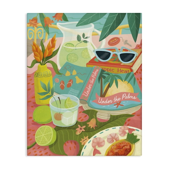 Stupell Industries Bohemian Tropical Drinks on Beach Canvas Art, 16 x 20, by Laura Watson
