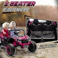 thumbnail image 3 of Qaba 24V 7AH Ride on Car, 2 Seater 4 MPH Ride on UTV Battery Powered Toy Car with 4 Shock Absorbers, Music, Horn, LED Lights for 3-8 Years, Pink, 3 of 9