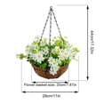 thumbnail image 3 of Artificial Hanging Flowers In Basket Fake Hanging Flowers for Outdoor Porch Spring Decoration Realistic Morning Glory Floral Arrangement for Wedding Home Party DIY Decoration, 3 of 8