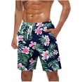 thumbnail image 3 of LIBRCLO Mens Summer Beach Shorts Swim Trunks Thin Quick Dry Board Shorts Swimwear Lightweight Breathable Bathing Suits Fashion Hawaiian Prints Swimsuit Green 4XL, 3 of 5