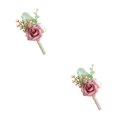 thumbnail image 4 of Jumpingount Pin de ojal de boda de apariencia realista para novio y padrino de boda, camafeo Artificial marrón Marrón camafeo 2piezas, 4 of 6