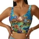 thumbnail image 1 of Fotbe Sea World Sujetador Deportivo Largo sin Aros para Mujer con Almohadillas y Soporte Medio, Transpirable y Absorbente, Camiseta Tipo Chaleco o Tank Top-Medium, 1 of 8