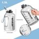 thumbnail image 3 of 2026 Water Bottle with Time Markings, BOTTLED JOY 1.5 Litre Sports Water Bottle with Handle Leakproof Reusable & BPA Free, Flip Cap with Cleaning, 3 of 5