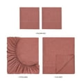 thumbnail image 5 of Mainstays Super Soft Faux Textured Microfiber Bed Sheet Set, Full, Luscious Red Merlot, 4 Piece, 5 of 11