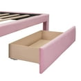 thumbnail image 5 of SESSLIFE Full Bed Frame with Soft Upholstered Headboard, Platform Bed Frame with a Storage Drawer, Bedroom Furniture, Adults Kids Modern Bed Frame, No Box Spring Needed, Easy Assembly, 5 of 7