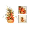 thumbnail image 4 of Artificial Pumpkin with Flowers Floral Arrangement for Tabletop Home Autumn, 4 of 8