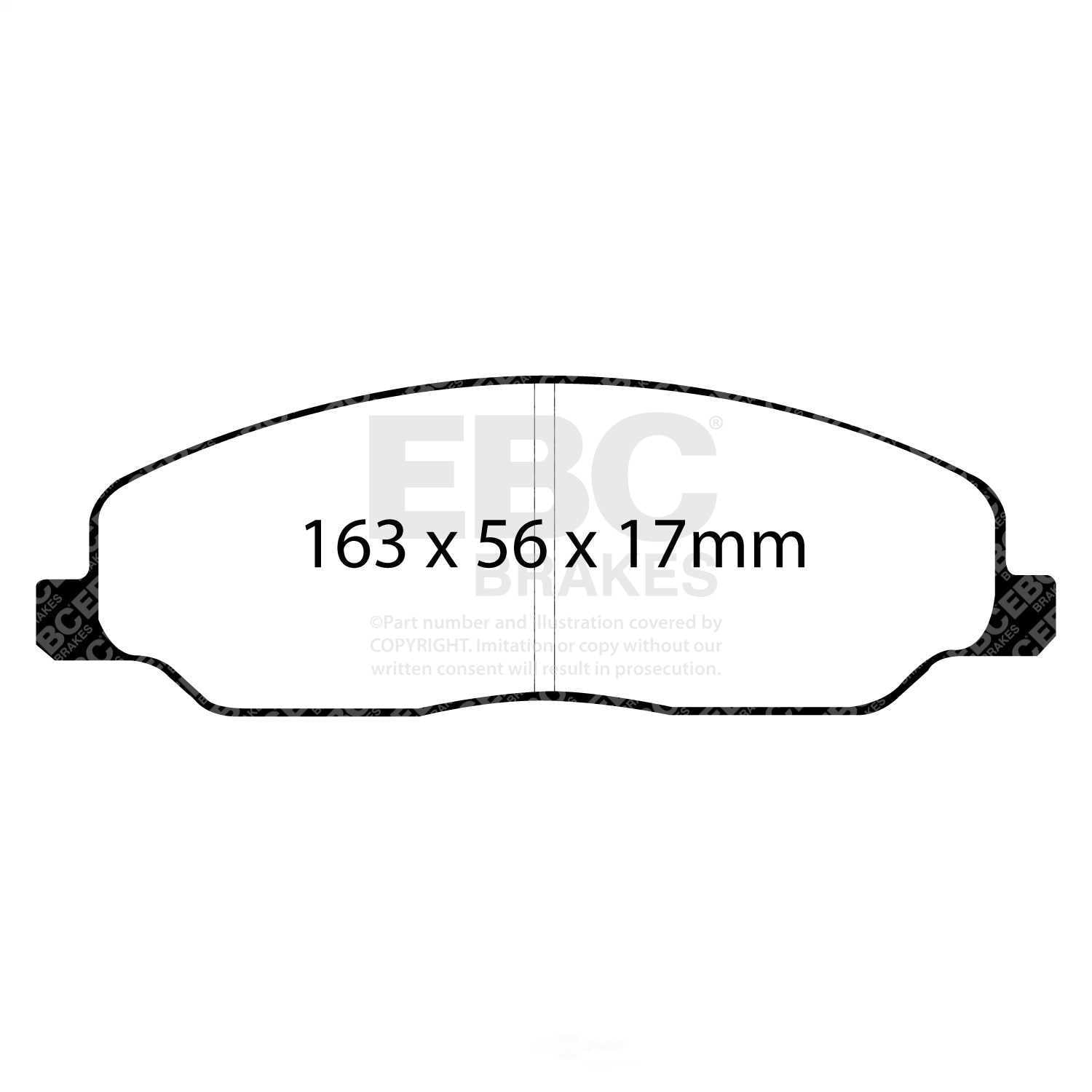 EBC Brakes DP51740NDX Bluestuff NDX Full Race Brake Pads, FMSI Pad No. D1081 Vented 316mm Dia. 48mm