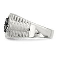 thumbnail image 3 of Sterling Silver Rhod-plated Mens Black Diamond Polished/Satin Ring, 3 of 5