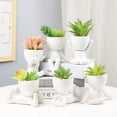 thumbnail image 5 of Artificial Succulents in Pots, Fake Succulent Plants Decor Set of 3 ，Personalized Creative Ceramic Ornaments for Offices, Homes, Bedrooms, Bathrooms, Living Rooms, Desks(White-3 Pots), 5 of 6