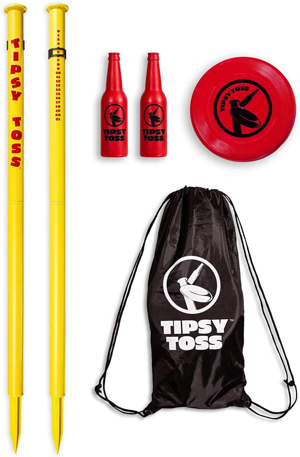 GoSports Tipsy Toss Game Set Flying Disc Bottle Drop Yard Game