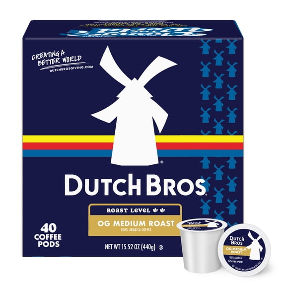 Dutch Bros® OG Medium Roast, 40 Count, Medium Roast, Single Serve Coffee Pods for Keurig K-Cup Brewers