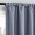thumbnail image 2 of (3 pack) Sun Zero Sylvan Slub Stripe Thermal Blackout Rod Pocket Curtain Panel, 40"x84", Denim, 2 of 7