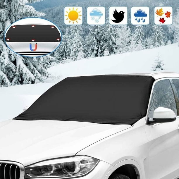Cubierta para parabrisas delantero de coche, cubierta magnética plegable, universal para coche, antihielo, nieve, hielo, lluvia y sol.