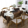 thumbnail image 2 of Cow Print Rectangle Tablecloth Brown White Cowhide Western Farmhouse Style Table Cloth for Kitchen Dining Tablecloths Table Cover Decor for Party Patio 60 x 84 Inch, 2 of 6
