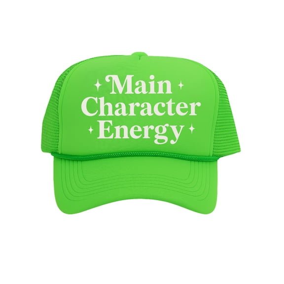 Main Character Energy – Funny Snapback Cap For Men Women, Neon Green
