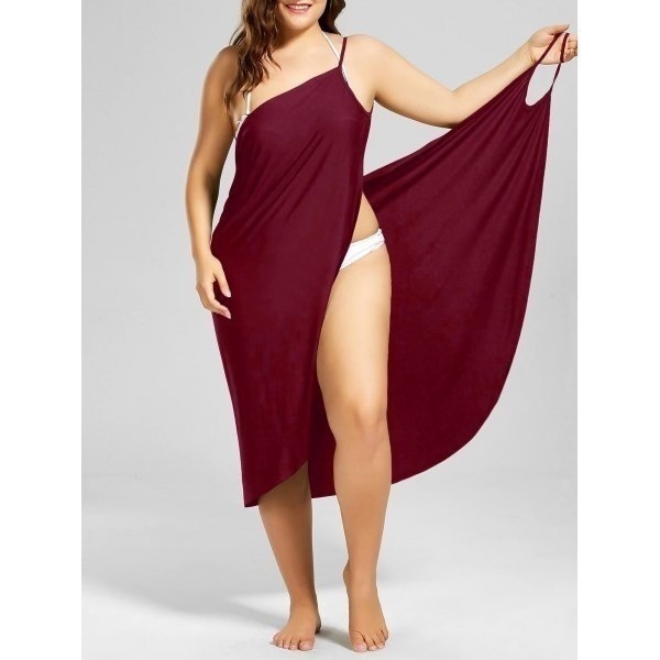 red beach cover up dress