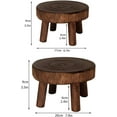 thumbnail image 2 of Mini Wooden Stool Display Stand,Round Wood Flower Pot Plant Stand Potted Stand Plant Stools Indoor Vintage Wood Grain Wooden Plant Pot Riser Stand for Indoor Outdoor Decor (L), 2 of 10