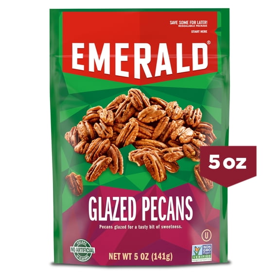 Emerald Nuts, Glazed Pecans, 5 oz Resealable Bag