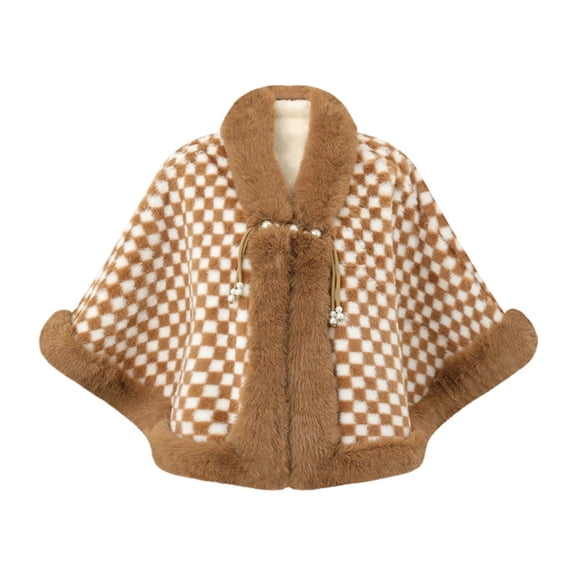 Levmjia Women Plaid Shawl Loose Batwing Wrap Cape Warm Windproof Fashion Outerwear Cardigan Autumn Winter legant