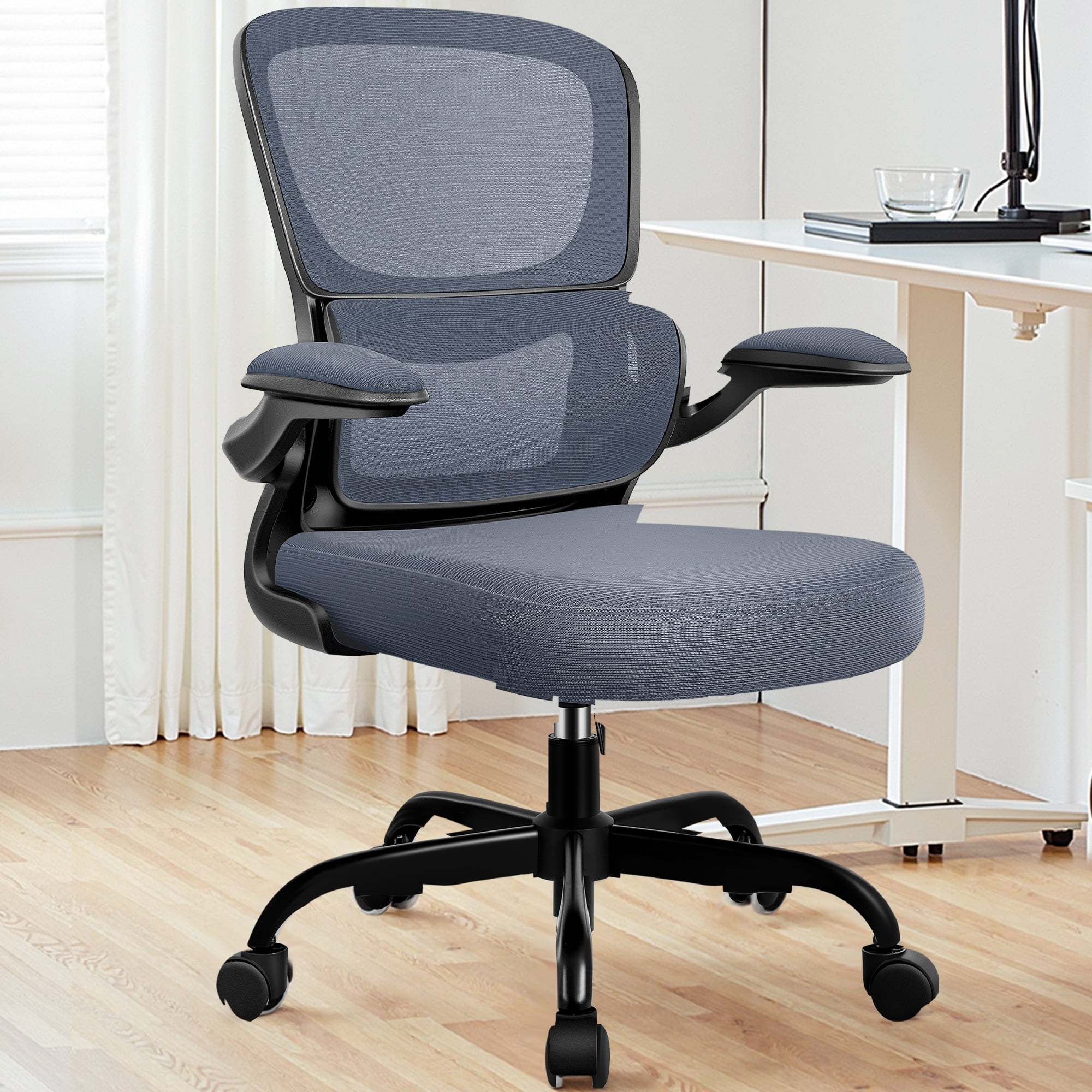 COOLHUT Office Chair, Ergonomic Desk Chair with Lumbar Support and Adjustable Armrests, Breathable Mesh Computer Gaming Chair, Reclining Task Chair for Home Office, Dark Gray