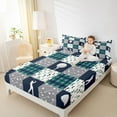 thumbnail image 4 of Feelyou Est Sleep Golf Full Size Sheets for Kids, Ball Sports Lover Bed Sheets, Navy Grey Patchwork Sheet Sets, Luxury Bedroom Decor, 4-Piece, 4 of 7