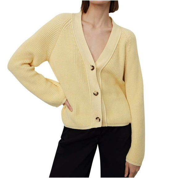 BangWanChi Cardigan Sweaters for Women Plus Size Women's European And Casual Loose Sweater Cardigan Fall And Winter New Style
